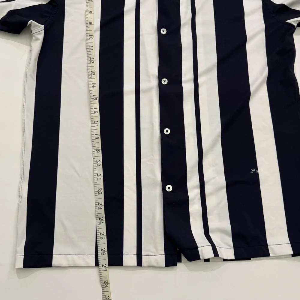 Porter And Ash Button Up Shirt Kinetic Stretch Mens L ' Short Sleeve Stripe